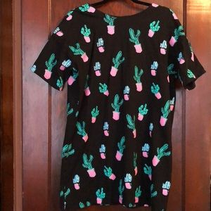 Cactus Print Knit T-shirt Dress
